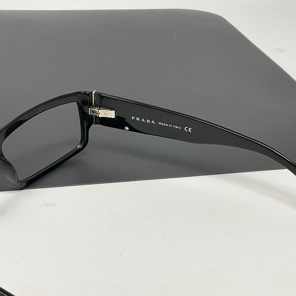 Prada VPR 20H 7JS 1O1 Sunglasses Eyeglasses Black Snakeskin Pattern Rectangular main image 5
